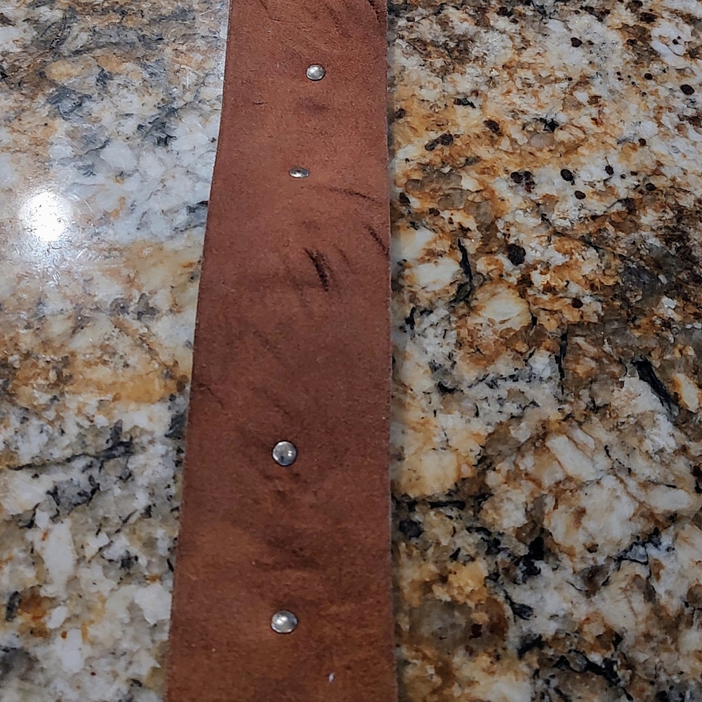 Chico's Brown Leather Belt with Silver-Tone Conchos - Picture 14 of 14